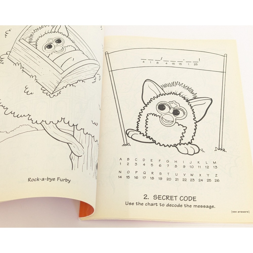 Vintage 1999 Furby Super Cool Giant Coloring Activity Book Honey Bear Books NEW - Picture 7 of 14